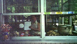 laowai signing up activity is supported by several kiosk on and near the campus