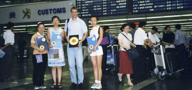 the laowai supports beijings bid campaign comes to the airport